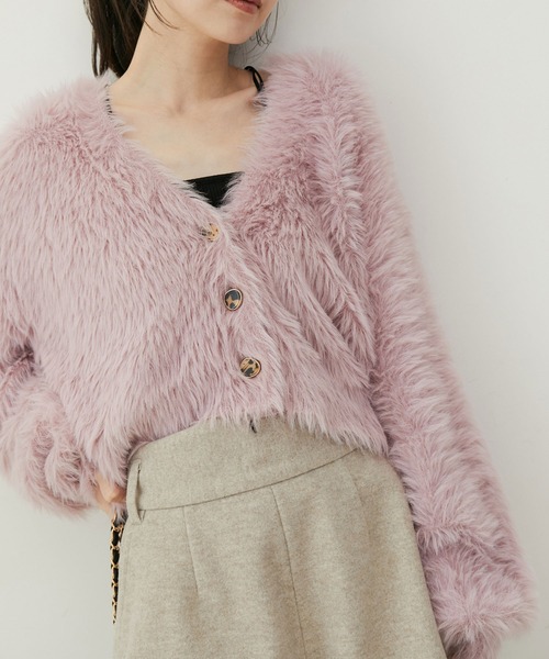 VIS（ビス）の「ラビットタッチカーディガン（カーディガン/ボレロ・レディース・グリーン系その他/チャコールグレー/ピンク/キナリ・FREE）」の14枚目の写真