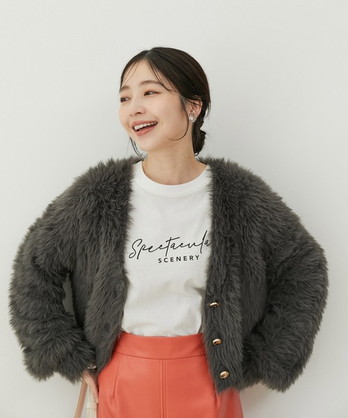 VIS（ビス）の「ラビットタッチカーディガン（カーディガン/ボレロ・レディース・グリーン系その他/チャコールグレー/ピンク/キナリ・FREE）」の21枚目の写真