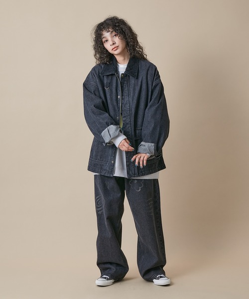 re_k by JUNRED（レクバイジュンレッド）の「re_k by JUNRED / ショートデニムハンティングジャケット（デニムジャケット・メンズ・ネイビー/ブラック・M/L/S）」の7枚目の写真