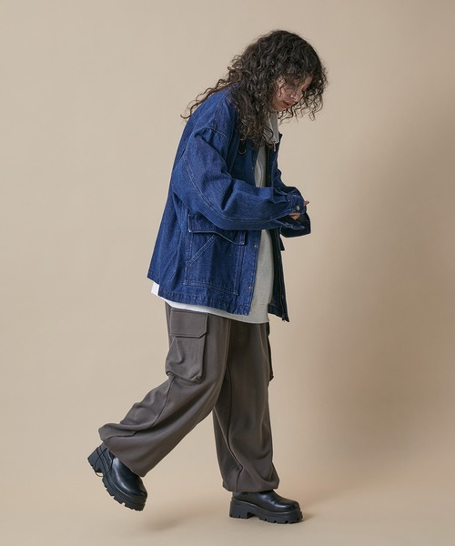 re_k by JUNRED（レクバイジュンレッド）の「re_k by JUNRED / ショートデニムハンティングジャケット（デニムジャケット・メンズ・ネイビー/ブラック・M/L/S）」の10枚目の写真