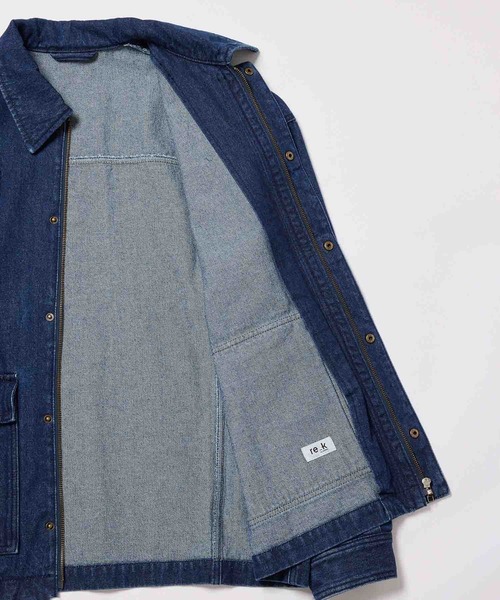 re_k by JUNRED（レクバイジュンレッド）の「re_k by JUNRED / ショートデニムハンティングジャケット（デニムジャケット・メンズ・ネイビー/ブラック・M/L/S）」の19枚目の写真