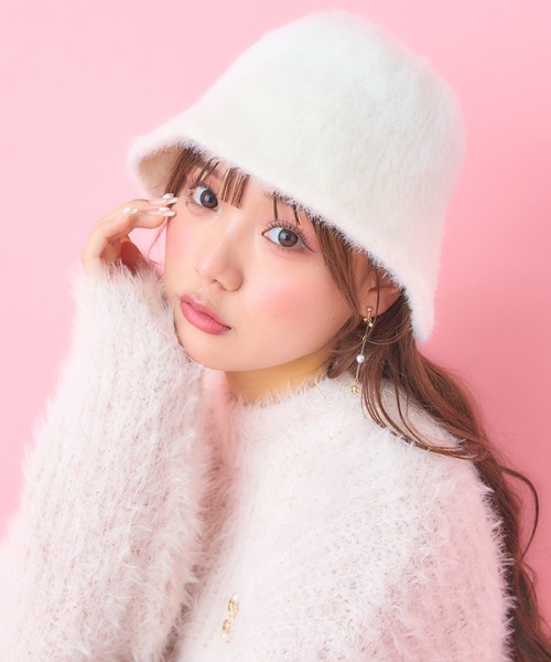 INGNI（イング）の「シャギーハット（ハット・レディース・ベージュ/オフホワイト/グレー/ブラック・ONE SIZE）」の2枚目の写真