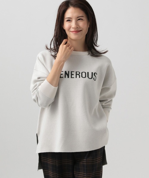 Elura(エルーラ)の「濃密なめらかロゴクループルオーバー(ニット/セーター・レディース・ホワイト/ブラック系その他/ネイビー/ホワイト系その他6・LARGE/MEDIUM)」の8枚目の写真