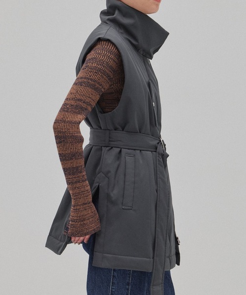 PUBLIC TOKYO（パブリックトウキョウ）の「キルティングスタンドカラージレ（ダウンベスト・レディース・マルチ/アイボリー/ブラック・FREE）」の14枚目の写真