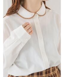 ehka sopo | ブランケット刺繍丸襟シャツ(シャツ/ブラウス)