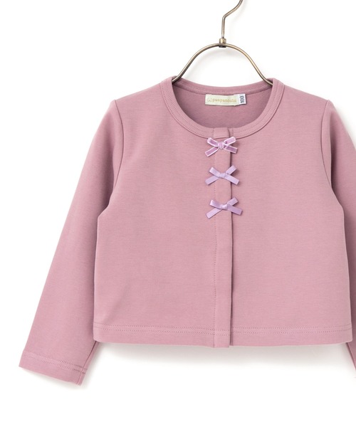 panpantutu（パンパンチュチュ）の「リボンワルツカーディガン(80-130cm)（カーディガン/ボレロ・キッズ・ボルドー/イエロー系その他/スモークピンク・100cm/130cm/110cm/120cm/90cm/80ｃｍ）」の3枚目の写真