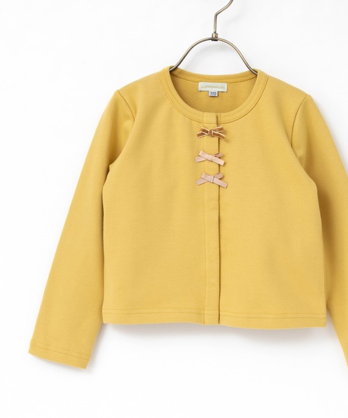 panpantutu（パンパンチュチュ）の「リボンワルツカーディガン(80-130cm)（カーディガン/ボレロ・キッズ・ボルドー/イエロー系その他/スモークピンク・100cm/130cm/110cm/120cm/90cm/80ｃｍ）」の10枚目の写真