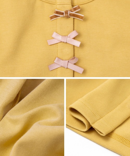 panpantutu（パンパンチュチュ）の「リボンワルツカーディガン(80-130cm)（カーディガン/ボレロ・キッズ・ボルドー/イエロー系その他/スモークピンク・100cm/130cm/110cm/120cm/90cm/80ｃｍ）」の12枚目の写真