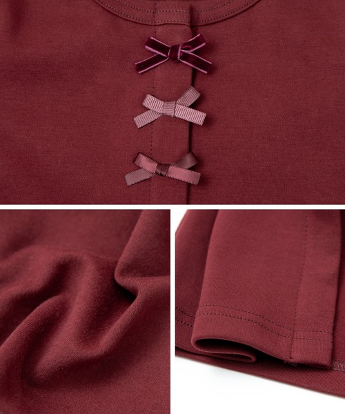 panpantutu（パンパンチュチュ）の「リボンワルツカーディガン(80-130cm)（カーディガン/ボレロ・キッズ・ボルドー/イエロー系その他/スモークピンク・100cm/130cm/110cm/120cm/90cm/80ｃｍ）」の15枚目の写真