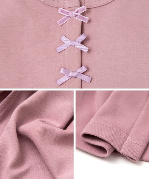 panpantutu（パンパンチュチュ）の「リボンワルツカーディガン(80-130cm)（カーディガン/ボレロ・キッズ・ボルドー/イエロー系その他/スモークピンク・100cm/130cm/110cm/120cm/90cm/80ｃｍ）」の17枚目の写真