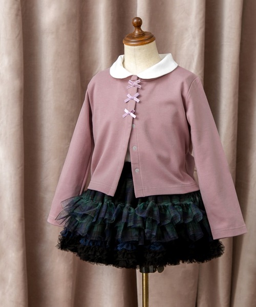 panpantutu（パンパンチュチュ）の「リボンワルツカーディガン(80-130cm)（カーディガン/ボレロ・キッズ・ボルドー/イエロー系その他/スモークピンク・100cm/130cm/110cm/120cm/90cm/80ｃｍ）」の8枚目の写真