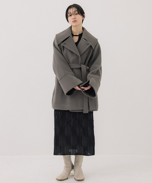 PUBLIC TOKYO ショートトレンチウールコート PUBLIC TOKYO ショートトレンチウールコート