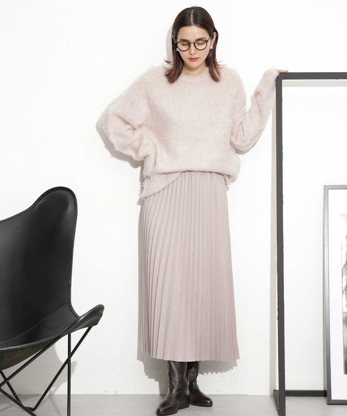 NANO universe（ナノユニバース）の「シャギーニットプルオーバー（ニット/セーター・レディース・ベージュ/ブラウン/ネイビー・FREE）」の10枚目の写真