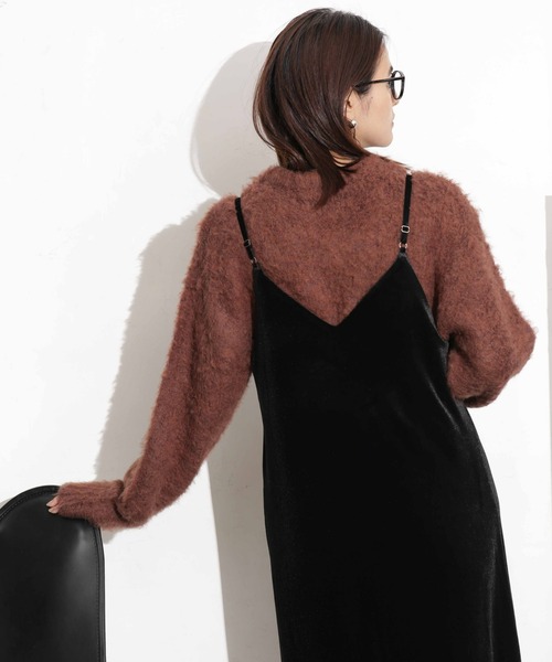 NANO universe（ナノユニバース）の「シャギーニットプルオーバー（ニット/セーター・レディース・ベージュ/ブラウン/ネイビー・FREE）」の13枚目の写真