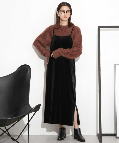 NANO universe（ナノユニバース）の「シャギーニットプルオーバー（ニット/セーター・レディース・ベージュ/ブラウン/ネイビー・FREE）」の15枚目の写真