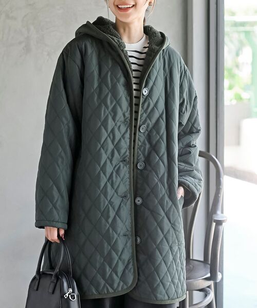 裏ボアフード付きキルティングコート(ダウンジャケット/コート)|rps 裏ボアフード付きキルティングコート(ダウンジャケット/コート)|rps