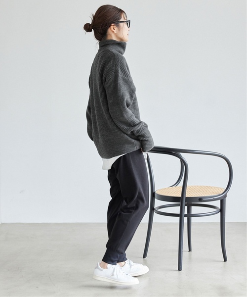 SLOBE IENA（スローブイエナ）の「《追加》French wool畦ハーフジップニットプルオーバー（ニット/セーター・レディース・チャコールグレー/ネイビー/ライトグレー/アイボリー・FREE）」の6枚目の写真