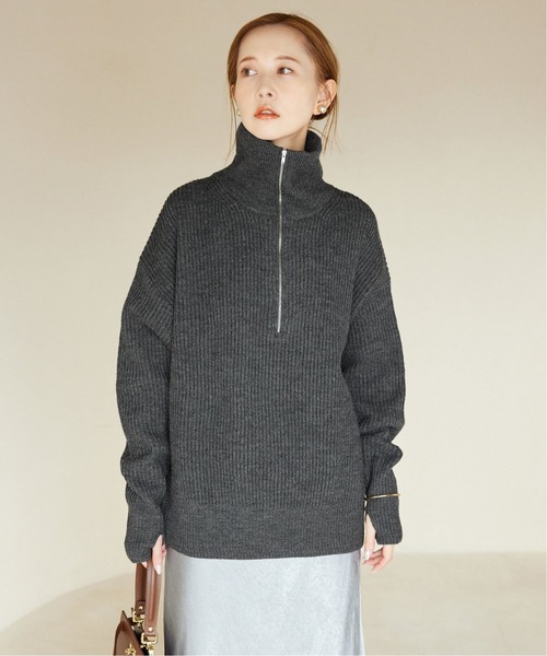 SLOBE IENA（スローブイエナ）の「《追加》French wool畦ハーフジップ