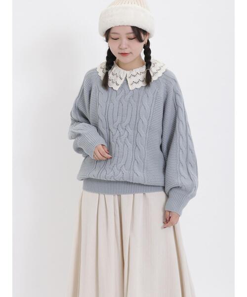 Samansa Mos2（サマンサ モスモス）の「スカラップレースブラウス（シャツ/ブラウス・レディース・ベージュ/グレー/オフホワイト・F）」の15枚目の写真