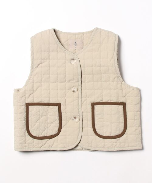 aimoha(アイモハ)の「【aimoha-KIDS-】子供服 パッチポケット付き中綿ベスト(ベスト・キッズ・チョコ/ベージュ/ネイビー・80/90/100/110/120)」の10枚目の写真