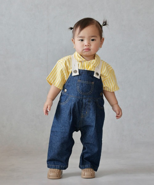 CIAOPANIC TYPY（チャオパニックティピー）の「【BABY】デニムロンパース（ロンパース・キッズ・サックスブルー/ネイビー・80）」の14枚目の写真