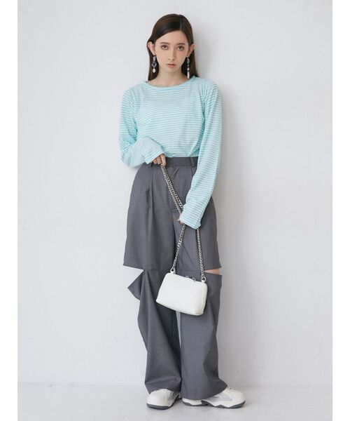 MURUA（ムルーア）の「トライアングルチェーンポシェット（ハンドバッグ・レディース・ブラック/ホワイト・FREE）」の7枚目の写真