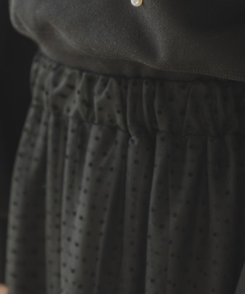 rectangle（レクタングル）の「2WAYチュールティアードスカート（スカート・レディース・ブラック/アイボリー/ドット・FREE）」の7枚目の写真