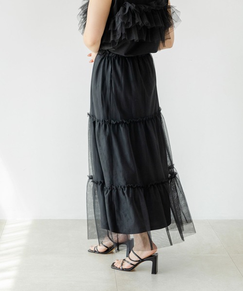 rectangle（レクタングル）の「2WAYチュールティアードスカート（スカート・レディース・ブラック/アイボリー/ドット・FREE）」の11枚目の写真