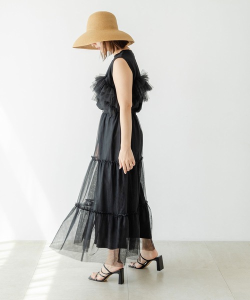 rectangle（レクタングル）の「2WAYチュールティアードスカート（スカート・レディース・ブラック/アイボリー/ドット・FREE）」の15枚目の写真