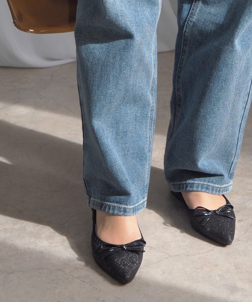 minia（ミニア）の「メタリックギャザーバレエ（バレエシューズ・レディース・シルバー/ゴールド系/レッド系/ブラック系・S/M/L/LL）」の2枚目の写真