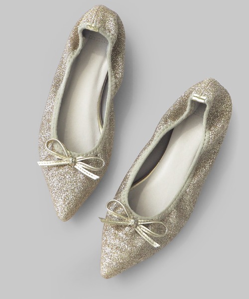 minia（ミニア）の「メタリックギャザーバレエ（バレエシューズ・レディース・シルバー/ゴールド系/レッド系/ブラック系・S/M/L/LL）」の8枚目の写真