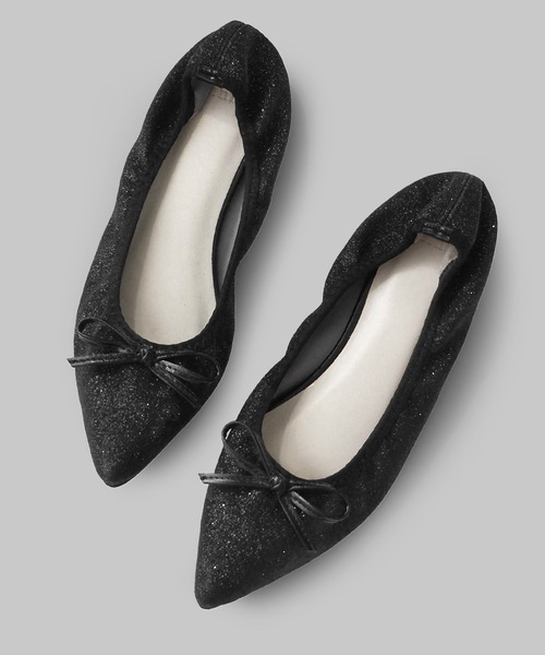 minia（ミニア）の「メタリックギャザーバレエ（バレエシューズ・レディース・シルバー/ゴールド系/レッド系/ブラック系・S/M/L/LL）」の5枚目の写真