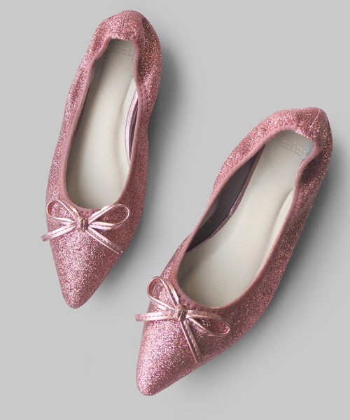 minia（ミニア）の「メタリックギャザーバレエ（バレエシューズ・レディース・シルバー/ゴールド系/レッド系/ブラック系・S/M/L/LL）」の6枚目の写真