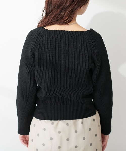 natural couture（ナチュラルクチュール）の「WZIPアイレットカーデ（カーディガン/ボレロ・レディース・ブルー/グレー/オフホワイト/ブラック/パープル・FREE）」の10枚目の写真