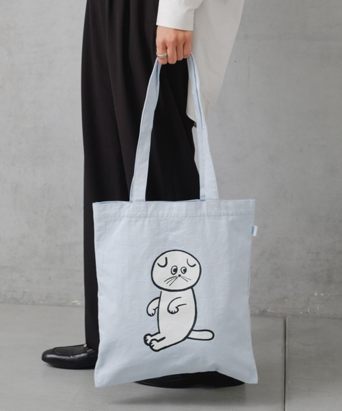 BIRTHDAY BAR（バースデイバー）の「【みやぎちか×BIRTHDAY BAR】スクエアトートバッグ（トートバッグ・レディース・グレー/ブルー/ピンク・フリー）」の3枚目の写真