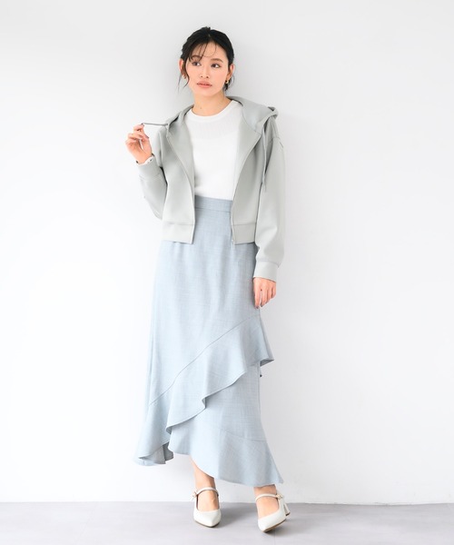 MISCH MASCH(ミッシュマッシュ)の「ダンボールジップクロップドパーカー/MM418203(パーカー・レディース・ネイビー/ピンク/ホワイト/ライトグレー/ライトグリーン・S/M)」の19枚目の写真