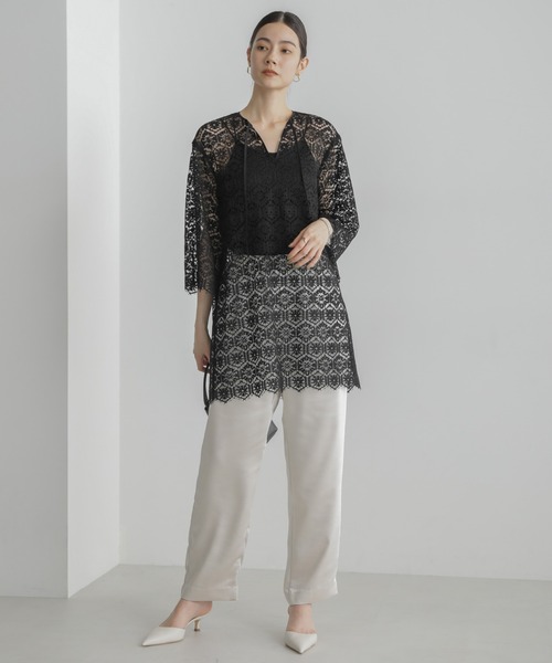 セール】クロシェタイルレースチュニックブラウス(セットアップ可