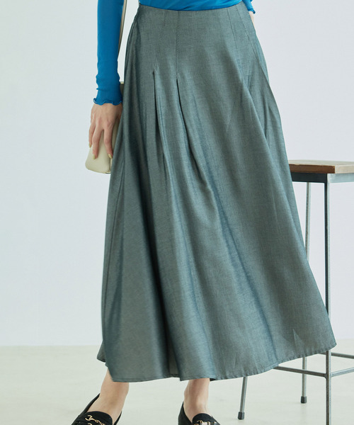 Jayro(ジャイロ)の「リヨセルタックフレアースカート(スカート・レディース・チャコールグレー/イエロー/サックスブルー・FREE)」の7枚目の写真