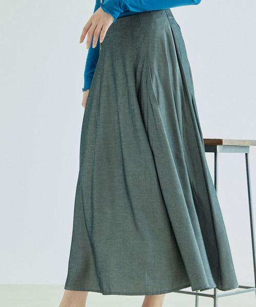 Jayro(ジャイロ)の「リヨセルタックフレアースカート(スカート・レディース・チャコールグレー/イエロー/サックスブルー・FREE)」の8枚目の写真