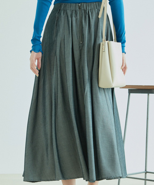 Jayro(ジャイロ)の「リヨセルタックフレアースカート(スカート・レディース・チャコールグレー/イエロー/サックスブルー・FREE)」の9枚目の写真