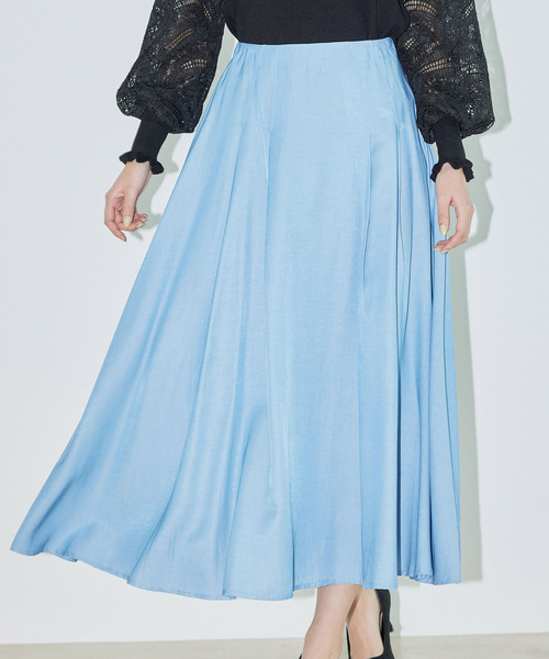 Jayro(ジャイロ)の「リヨセルタックフレアースカート(スカート・レディース・チャコールグレー/イエロー/サックスブルー・FREE)」の12枚目の写真