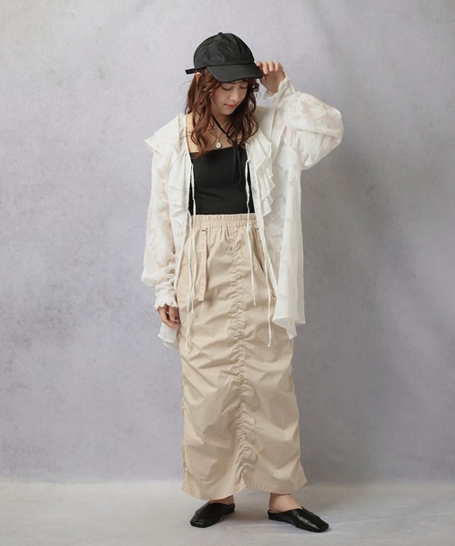 Lull（ルル）の「【Lull / ルル】ミリタリーギャザースカート（スカート・レディース・カーキ/ブラック/ベージュ・ONESIZE）」の19枚目の写真