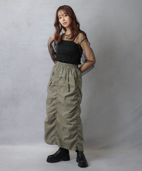 Lull（ルル）の「【Lull / ルル】ミリタリーギャザースカート（スカート・レディース・カーキ/ブラック/ベージュ・ONESIZE）」の16枚目の写真
