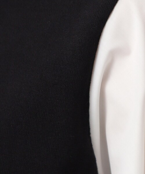 OPAQUE.CLIP（オペークドットクリップ）の「◆スリーブフハクドッキングニット【洗濯機洗い可】（ニット/セーター・レディース・ホワイト/ベージュ/ライトブルー/ブラック系4・40/38/36）」の16枚目の写真