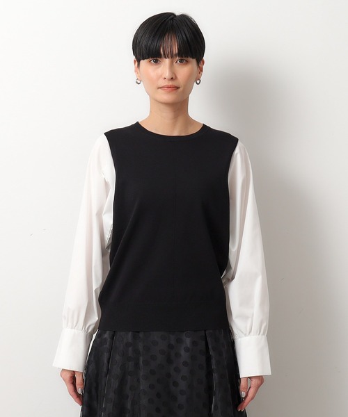 OPAQUE.CLIP（オペークドットクリップ）の「◆スリーブフハクドッキングニット【洗濯機洗い可】（ニット/セーター・レディース・ホワイト/ベージュ/ライトブルー/ブラック系4・40/38/36）」の17枚目の写真