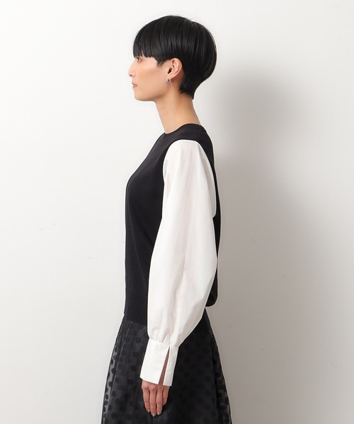 OPAQUE.CLIP（オペークドットクリップ）の「◆スリーブフハクドッキングニット【洗濯機洗い可】（ニット/セーター・レディース・ホワイト/ベージュ/ライトブルー/ブラック系4・40/38/36）」の18枚目の写真