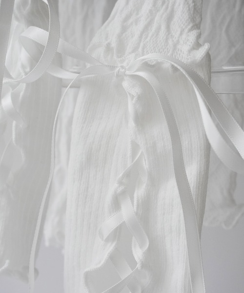 Port（ポート）の「【 Port / ポート 】 レースアップ 切り替え リボン デザイン アームカバー（アームカバー・レディース・ホワイト/ブラック/ホワイト系その他/ブラック系その他・FREE）」の7枚目の写真