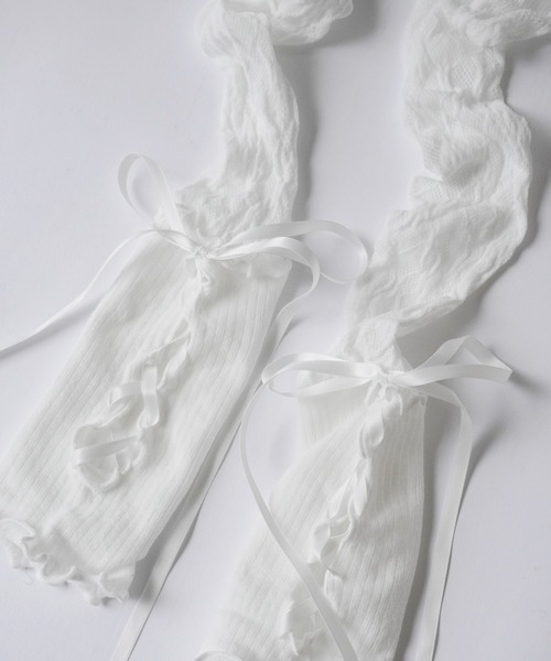 Port（ポート）の「【 Port / ポート 】 レースアップ 切り替え リボン デザイン アームカバー（アームカバー・レディース・ホワイト/ブラック/ホワイト系その他/ブラック系その他・FREE）」の5枚目の写真