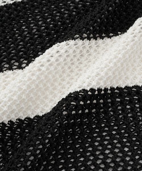 Loose/ルース（ルース）の「シアーメッシュ ハートステッチワッペンニット（ニット/セーター・メンズ・レッド系/ブルー/ブラック/グレー系/ホワイト/ホワイト系・L/M/S/XS）」の8枚目の写真