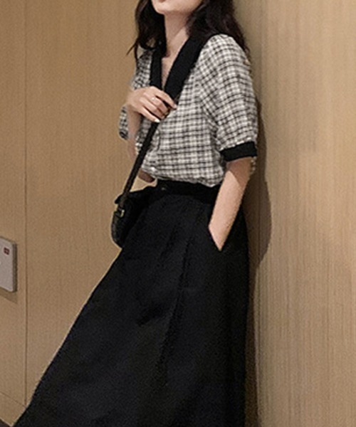 Miniministore(ミニミニストア)の「グレンチェック 柄 シャツ ブラウス 夏(シャツ/ブラウス・レディース・ブラック・XL/L)」の15枚目の写真